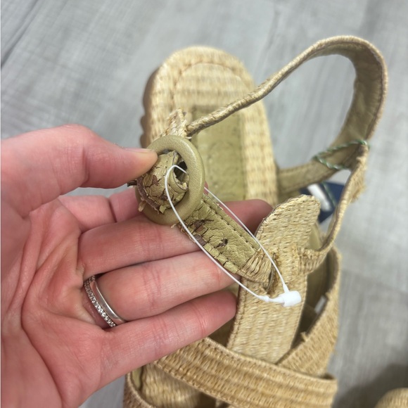NWT FARM Rio Synthetic Raffia Zigzag Sandal in Natural Size 39 - Picture 4 of 6